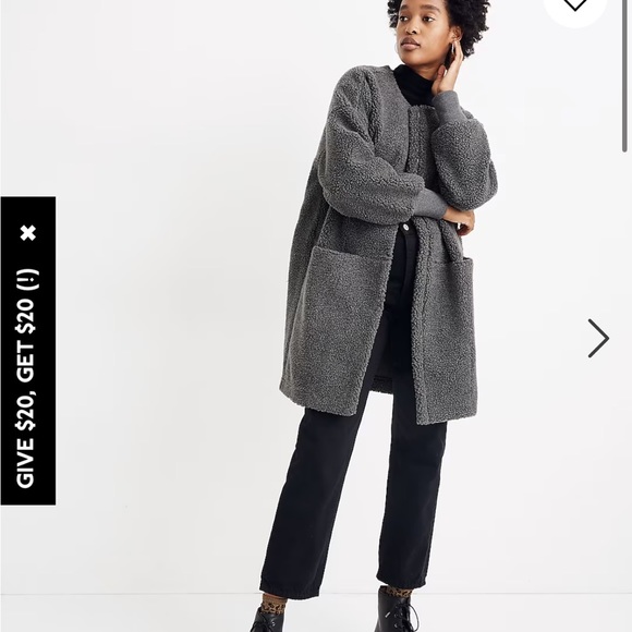 Madewell Bonded Sherpa Cocoon Coat - Picture 2 of 10